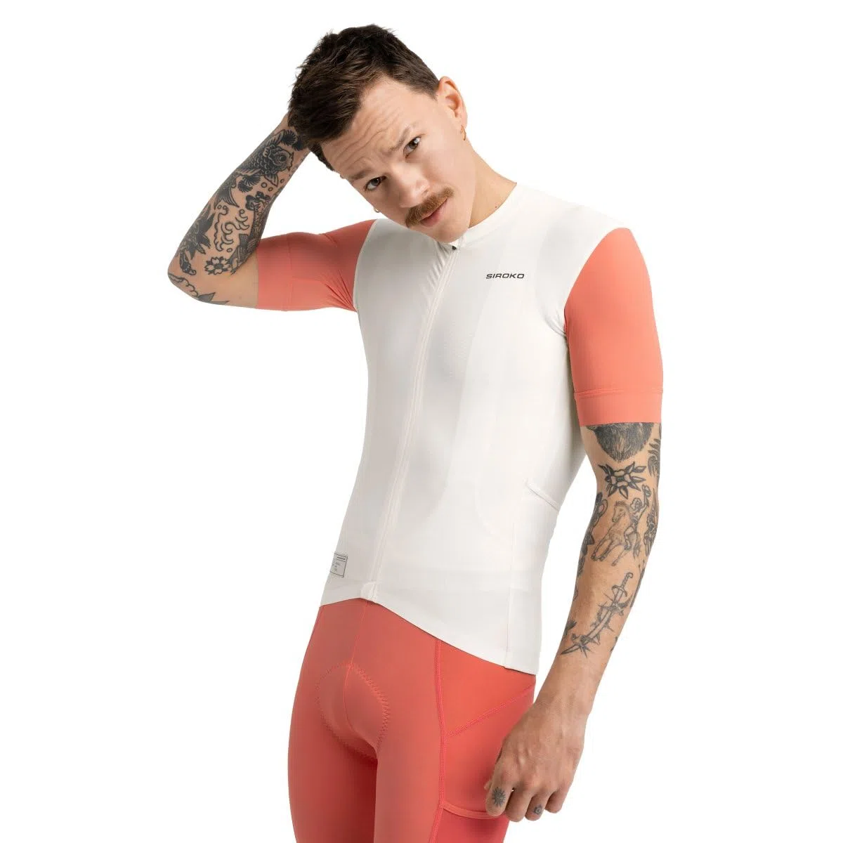 SIROKO Maillot de Gravel Manga Corta Ciclismo GM2 Gravitas Blanco
