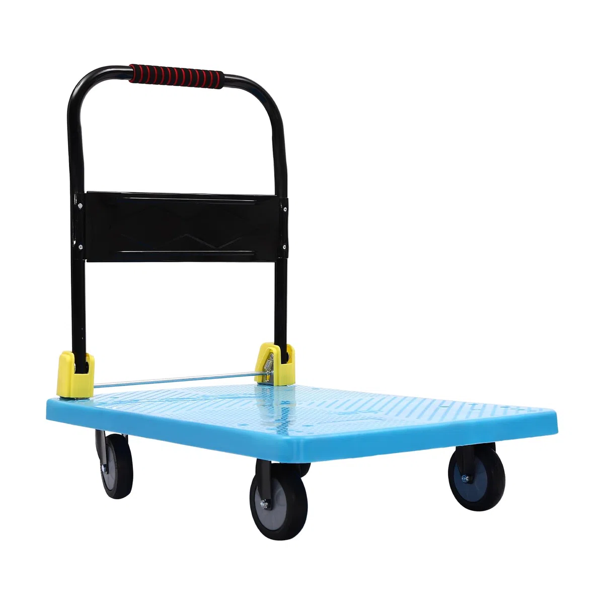 Carrito plegable resistente de 400 kg con 4 ruedas, carrito de equipaje portátil para viajes, uso personal, mudanzas y oficina (azul)