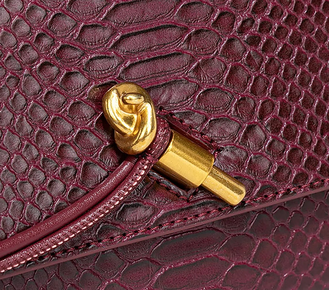 Beaguful Bolso de mano de piel para mujer, con estampado de cocodrilo, bolso de noche cruzado