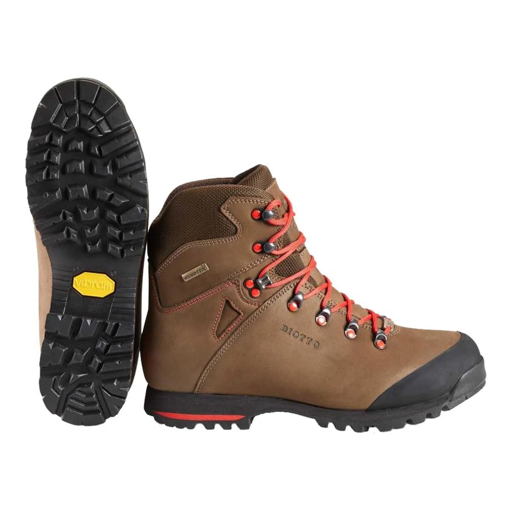 DIOTTO Botas de caza y trekking COLORADO, piel nobuck marrón, impermeables y transpirables