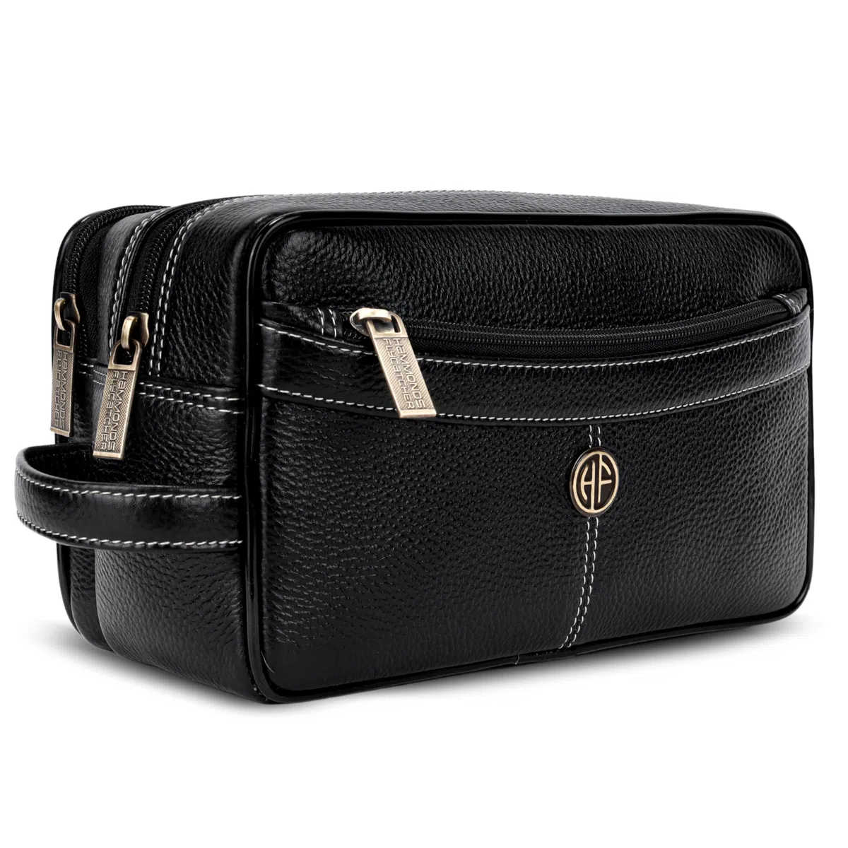 Hammonds Flycatcher Bolsa de afeitado de cuero genuino para hombre, kit de cuero Dopp, bolsa de aseo de viaje, organizador de kit de higiene y aseo personal, cuero libre de crueldad y estuche de