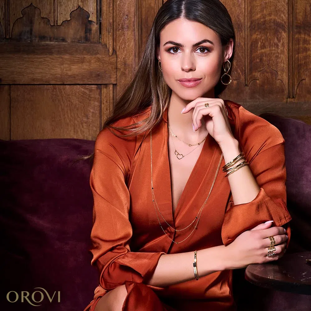 Orovi Pendientes de aro de oro amarillo 375 9k para mujer, oro amarillo, sin piedra