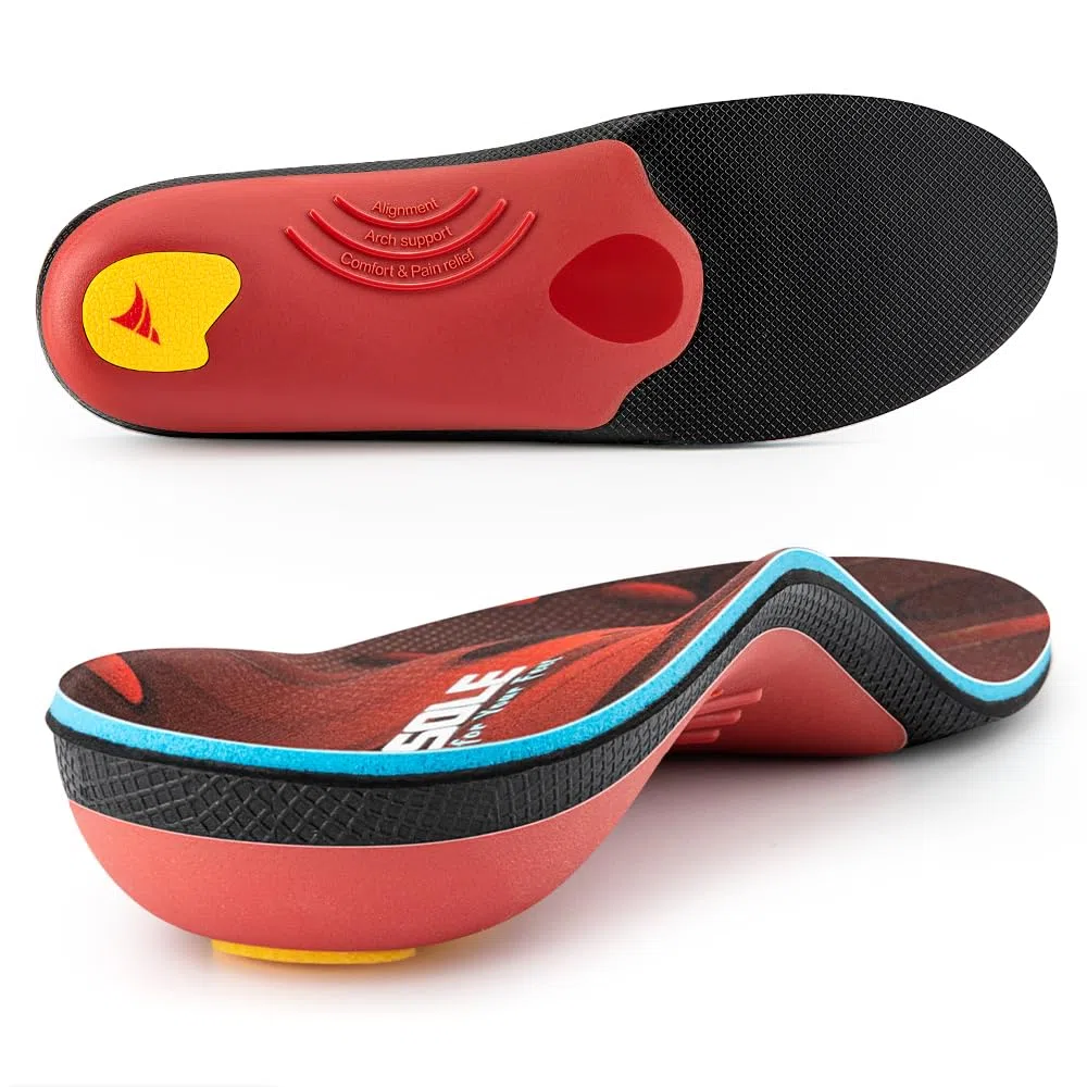 VALSOLE Plantilla de soporte de arco alto para fascitis plantar de más de 220 libras para hombres y mujeres, inserto ortopédico de apoyo resistente, alivia los pies planos, arco alto, dolor de pies,