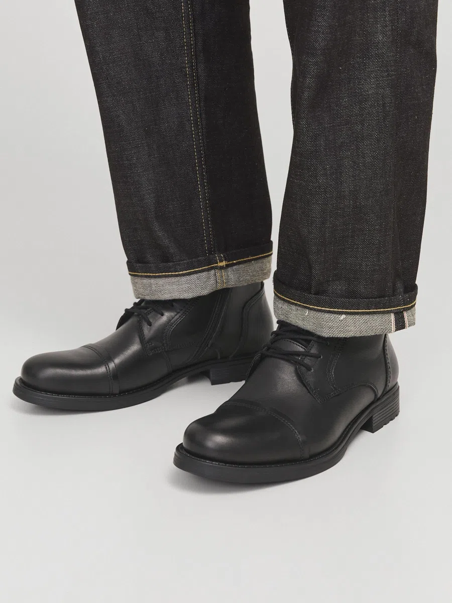 JACK & JONES Jfwrussel Leather Brown Stone 19 - Botas Estilo Motero Hombre