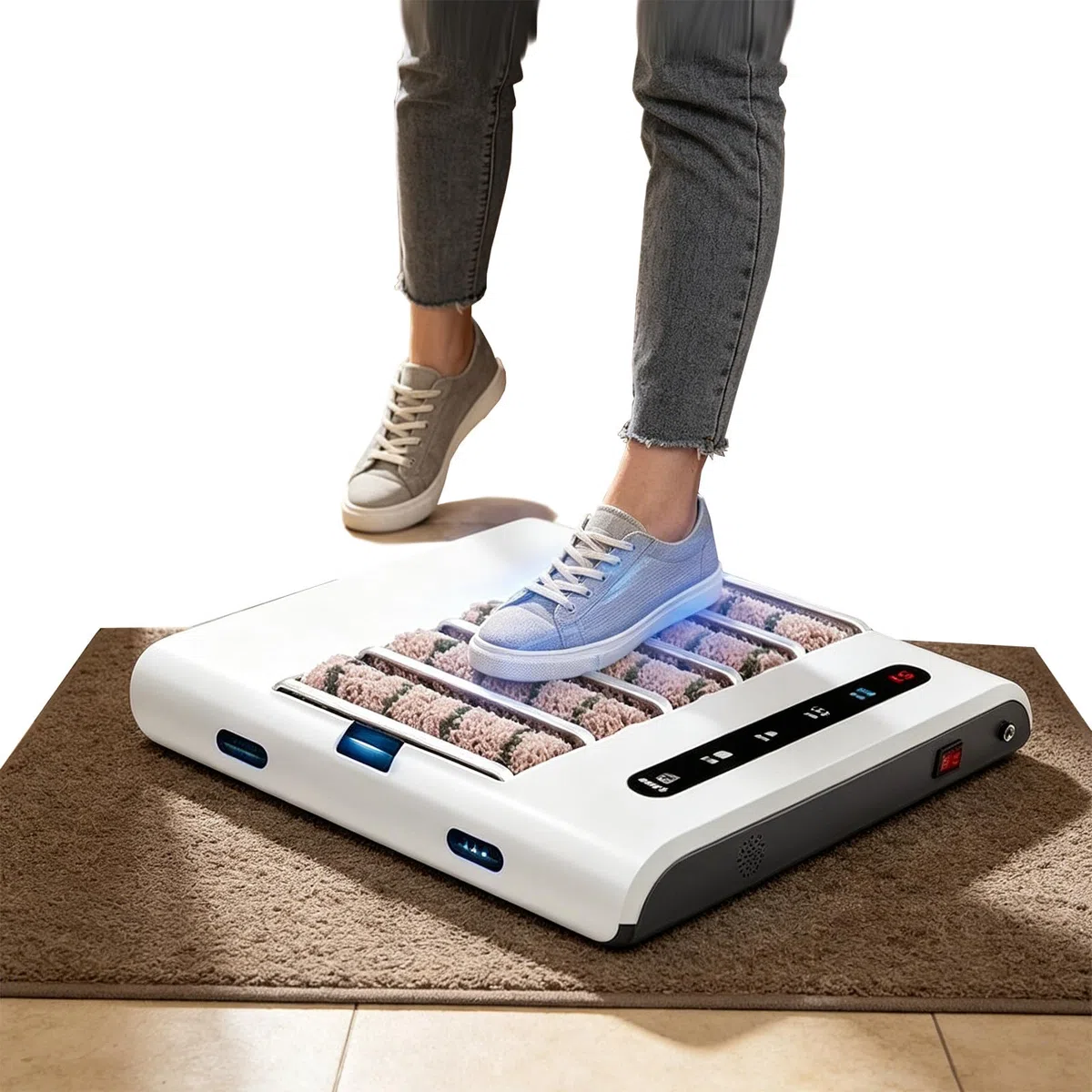 Pulidora automática de zapatos y limpiador de suelas con succión de 1000 Pa, limpieza sin agua para tenis y tacones altos, ideal para el hogar, la oficina y la entrada del hotel