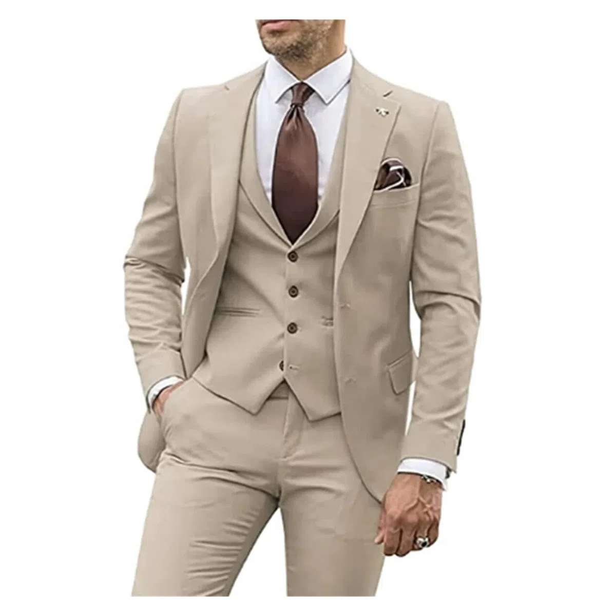 Traje De Boda Trajes de 3 Piezas for Hombre, Esmoquin Entallado for Novio, Trajes de Boda for Hombre, Traje de Fiesta Formal for Padrinos de Boda, Hombre, L (EU 50)