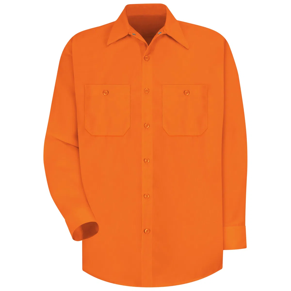 Red Kap Mens Long Sleeve Enhanced Visibility Work Shirt, Fluorescent Orange, XX-Large US