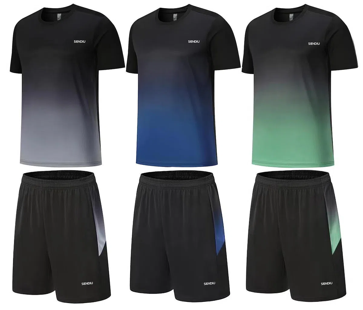 Conjunto de entrenamiento para hombre, ropa atlética, camisetas de fútbol, pantalones cortos, paquete de 3 unidades, baloncesto, correr, gimnasio, fútbol, trajes de verano
