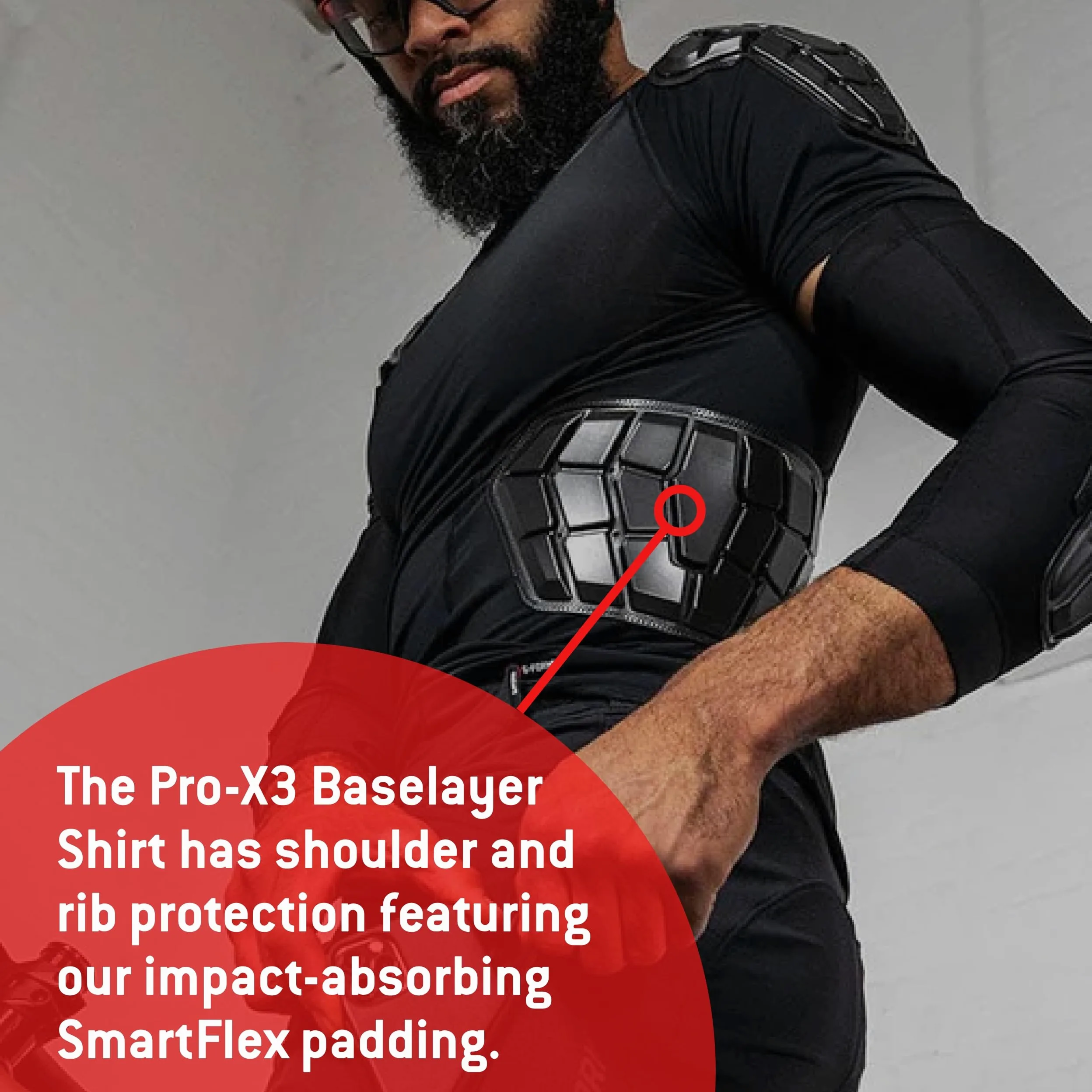 G-Form Pro-X3 Camisa de Manga Corta, Negro, Hombre X-Grande | con Camiseta Interior de para Protección, Camiseta de Compresión Acolchada para Ciclismo, Motociclismo