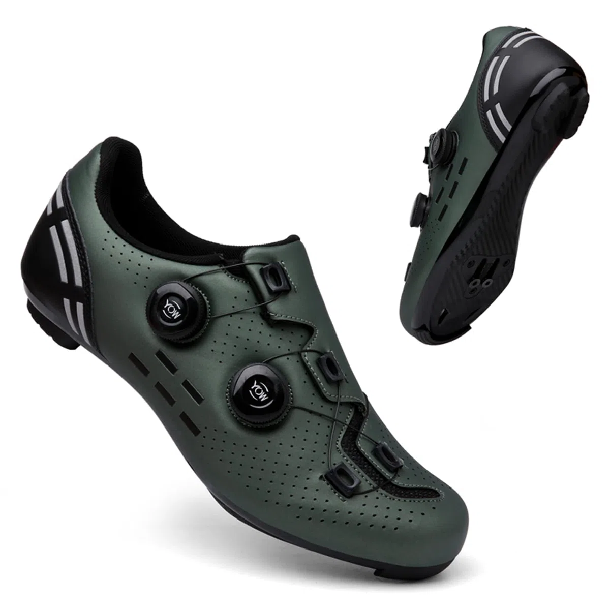 NGARY Zapatos de Ciclismo para Hombre y Mujer, Compatibles con SPD SPD-SL Delta Pedal Look, Transpirables Zapatos Bicicleta de Carretera