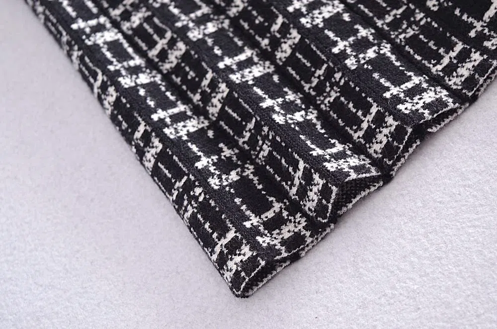 Faldas para Mujer Reino Unido,Falda De Invierno A Cuadros Cintura Elástica Onda Falda Plisada De Talle Alto De Punto Negro Faldas Plisadas Midi Acampanadas para(Coffee)
