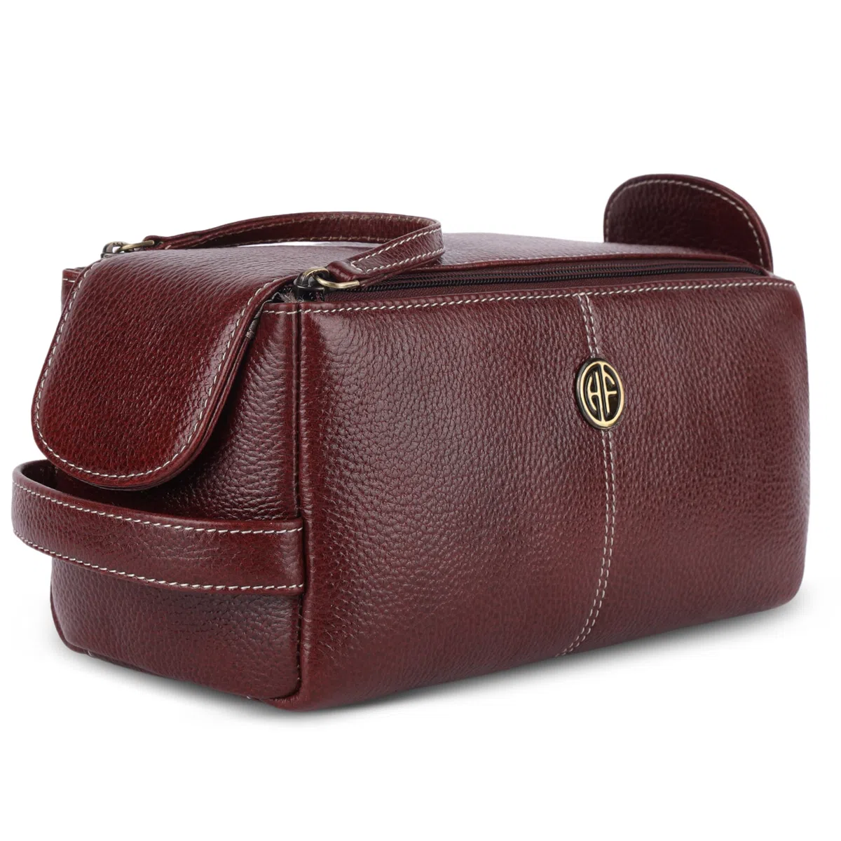 HAMMONDS FLYCATCHER Estuche unisex de piel auténtica unisex para adultos, kit de aseo de cuero, bolsa de aseo de viaje, organizador de higiene y aseo, cuero libre de crueldad animal y estuche cosido a