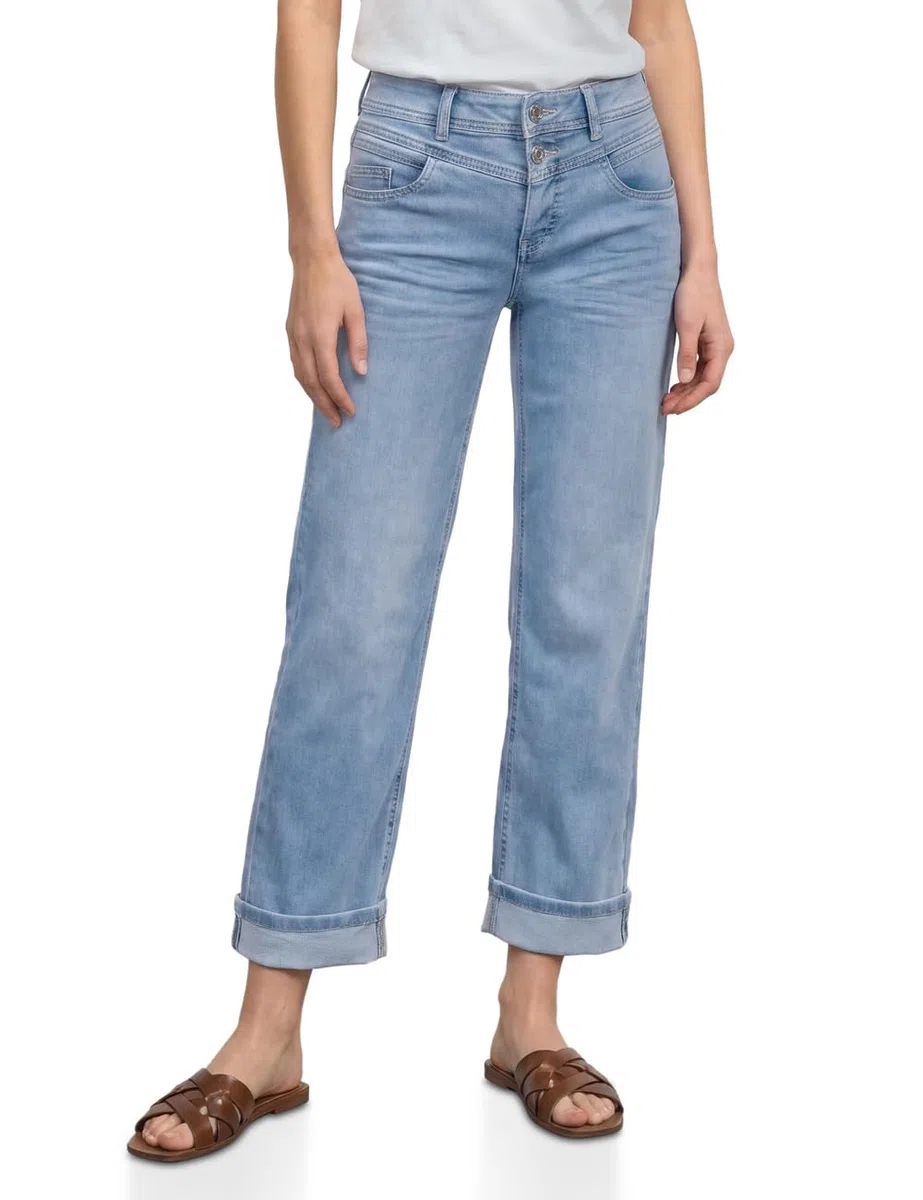 Street One 3818412 - Pantalones Vaqueros de Pierna Recta de Corte Informal con Giro Mujer