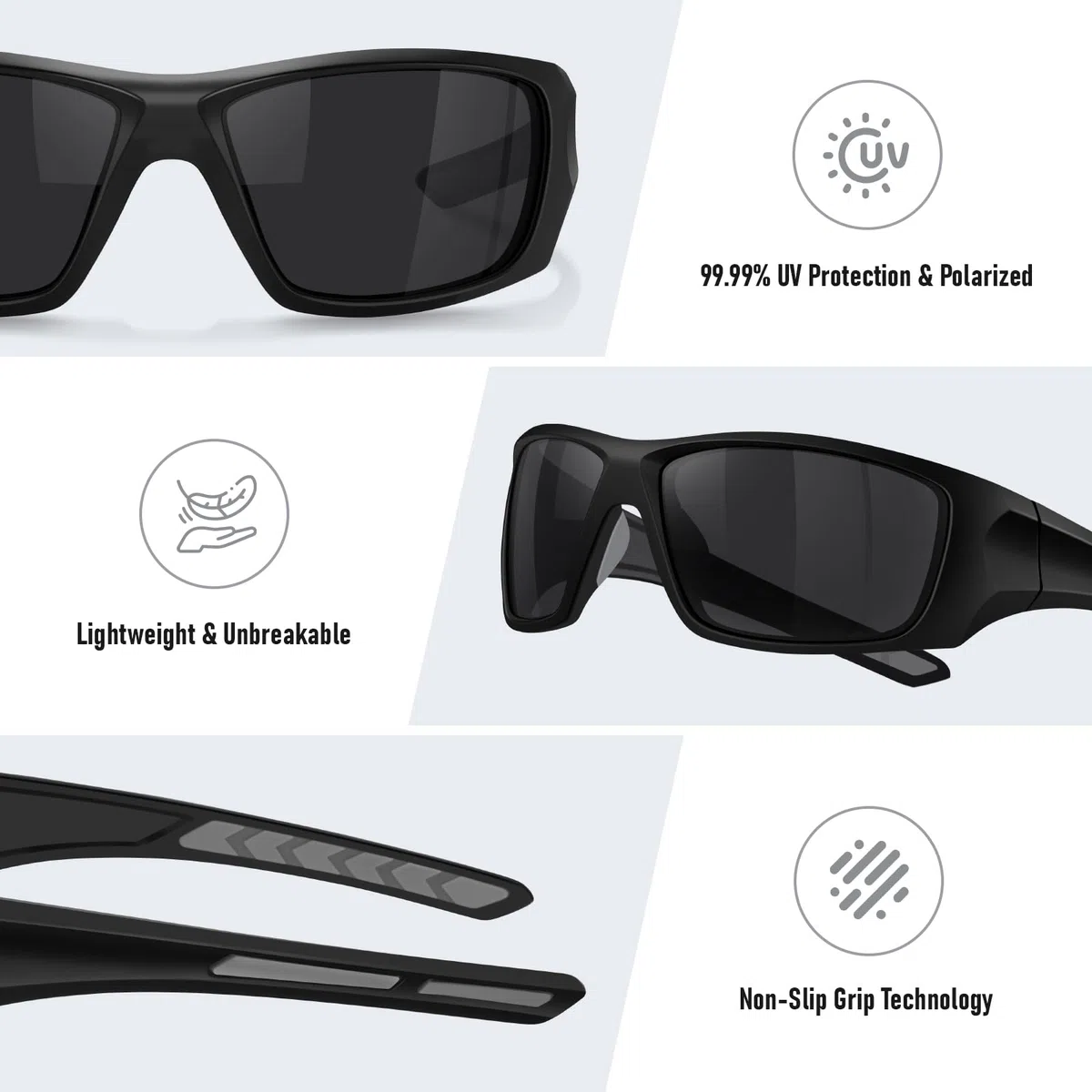 Gafas de sol polarizadas deportivas para hombre, UV400, envolventes, para pesca, conducción, correr, ciclismo, golf