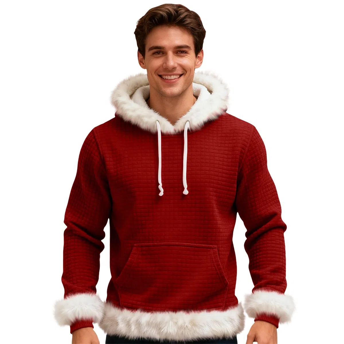 Chaqueta Verano Hombre Sudadera con Capucha De Forro, Estilo Oversize, Tallas Grandes, Manga Larga, Casual, Ideal para Invierno. L (Red, L) Chandal Completo Ropa Trabajo Cortavientos
