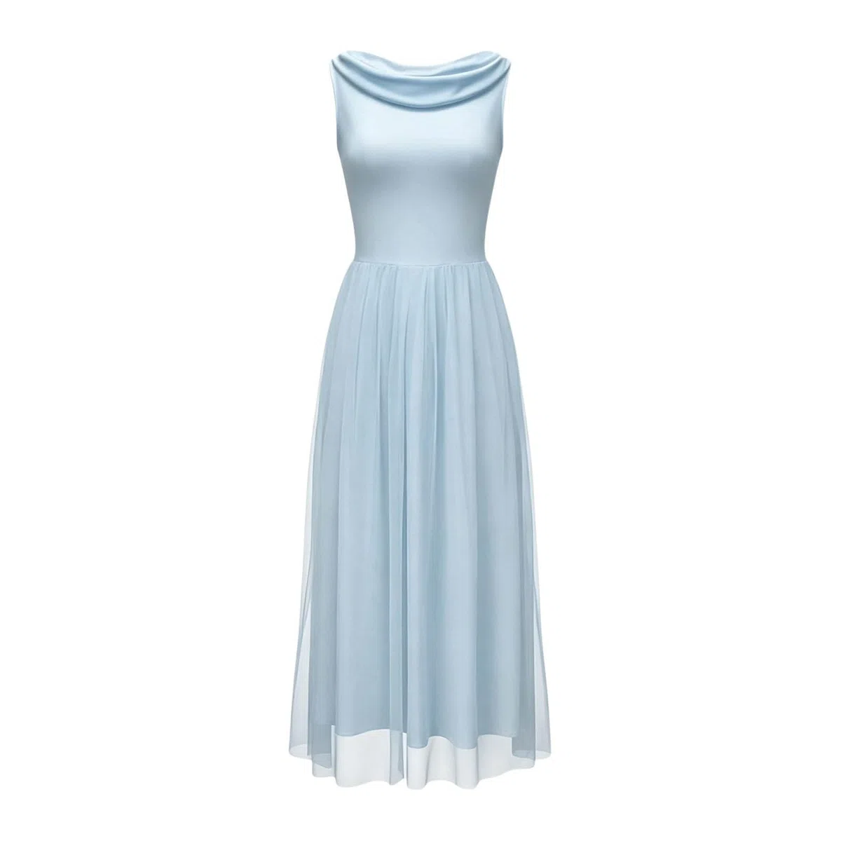 Elegante Vestido sin Mangas para graduación y Fiesta en la Playa. Corte Femenino Informal con Escote Redondo sin Hombros.