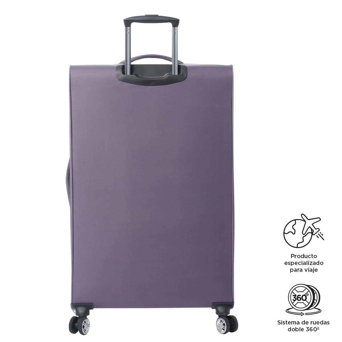 TOTTO - Maleta de Viaje Tela, Modelo Liviana, Maleta Grande, Capacidad 108 L, Bolsillos Acceso Rápido, Ruedas Dobles Giro 360º, Manija Telescópica, Correas Internas, Candado TSA, Color Montana Grape
