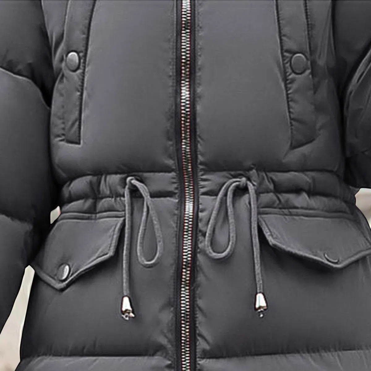 Genérico Abrigos De Invierno Para Mujer Chaqueta Con Cremallera De Piel Sintética Cálido Larga Plumifero Cortavientos Con Bolsillos Parkas Impermeable Termica Ropa Para El Frio Extremo