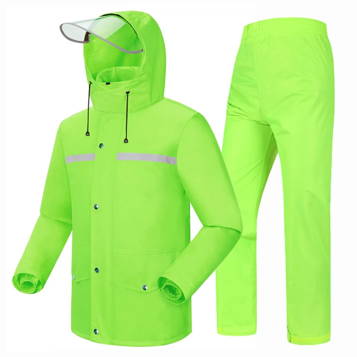 Traje De Lluvia (Chaqueta + Pantalón) para Hombres Y Mujeres, Conjuntos De Chubasqueros Impermeables Y Livianos A Prueba De Viento con Capucha, para Ciclismo Al Aire Libre Senderismo