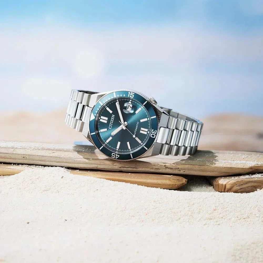 Citizen Tsuyosa Shore - Reloj automático para Hombre con Correa de Acero Inoxidable y Cristal de Zafiro, 10 ATM