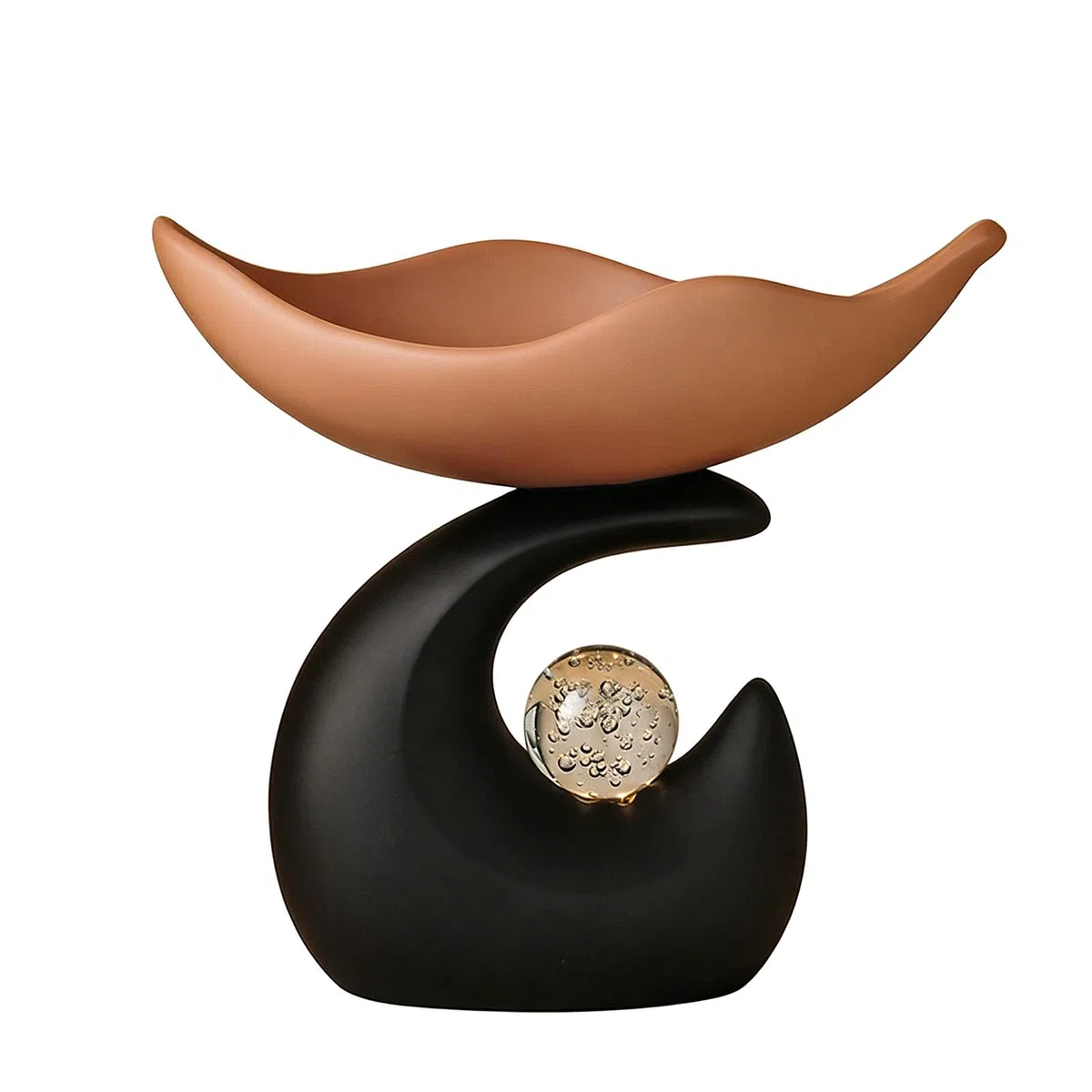 Estante para llaves con bola de cristal para llaves, joyas y objetos pequeños, moderno cuenco decorativo de resina para la entrada, mesa y espacio vital con cristal