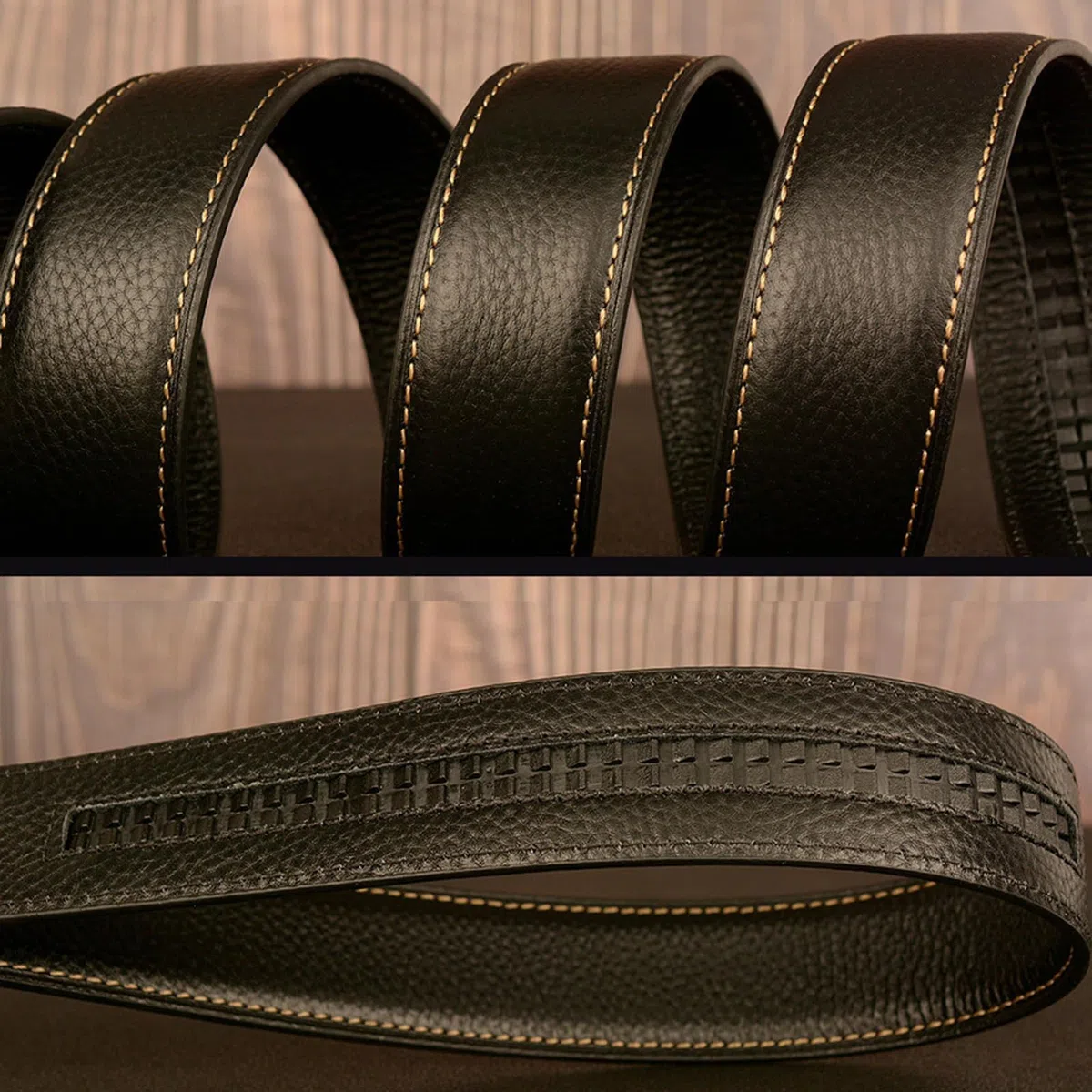 Cinturón De Trinquete Deslizante Cuero Con Hebilla Automática Tallada En Animal, Cinturón Ajustable For Negocios E Informal, Cintura 115 Cm, 39 Pulgadas, Wolfpack