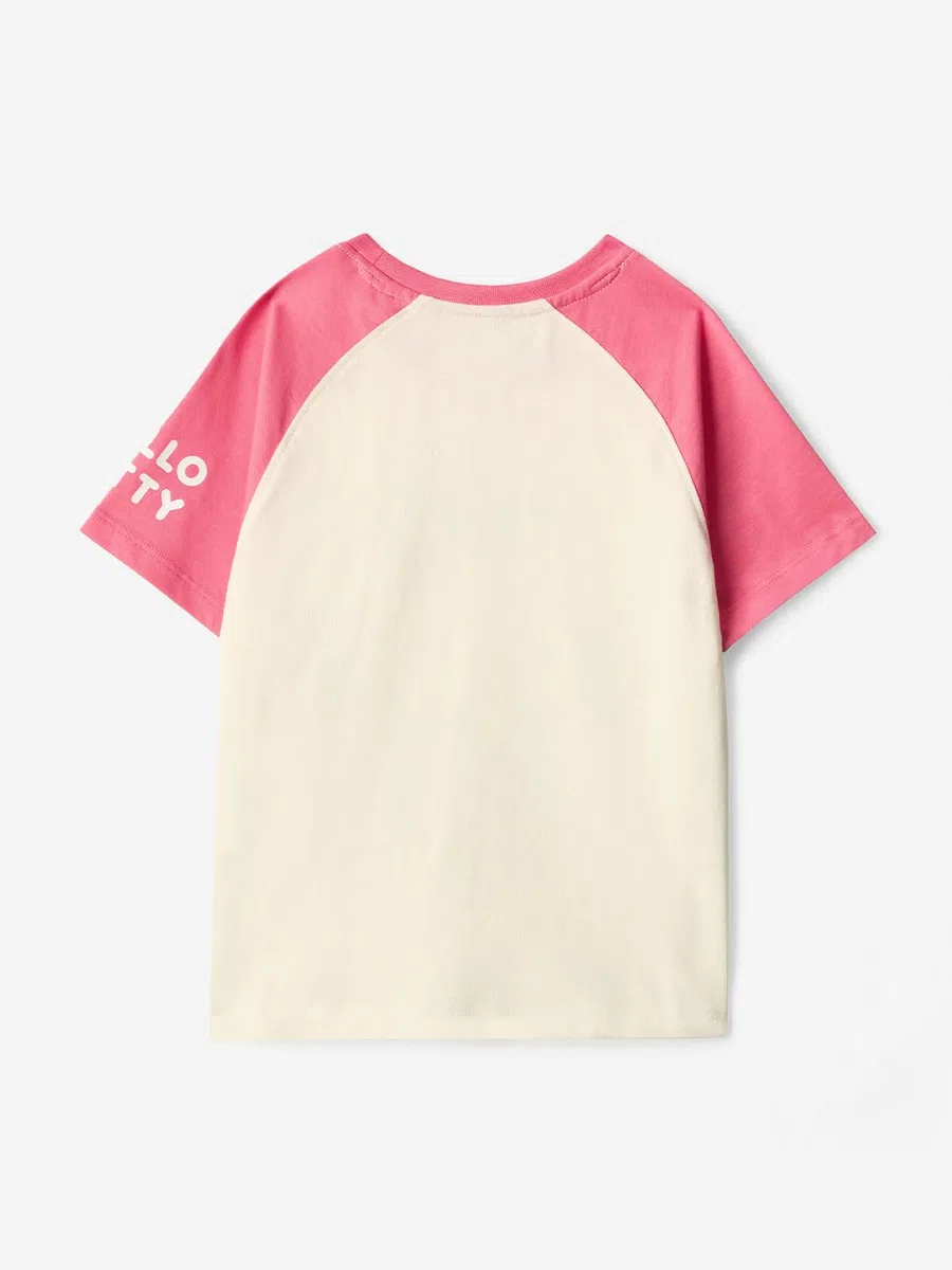 The Souled Store Hello Kitty - Camiseta de algodón para niña, ajuste regular, cuello redondo, manga corta, impresión gráfica (2-8 años)