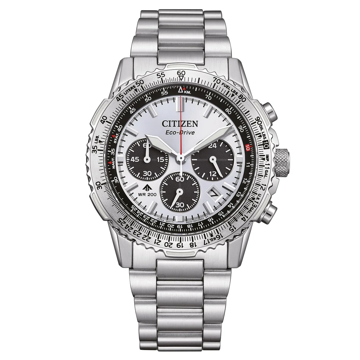 CITIZEN Eco-Drive Promaster Air Navihawk - Reloj unisex con cronógrafo solar con correa de acero inoxidable de 40 mm de diámetro en diferentes variantes