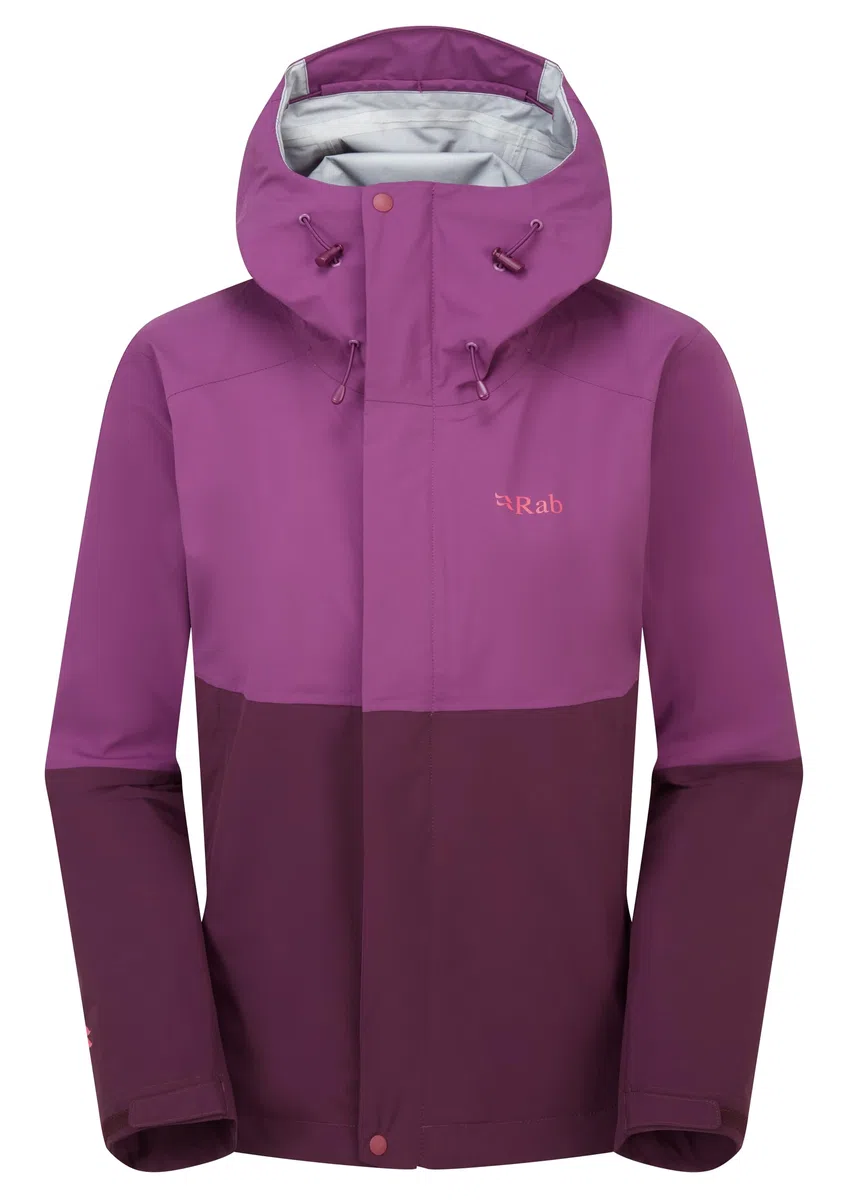 Rab Chaqueta cortafuegos para mujer, color rojo, Deep Heather Deh