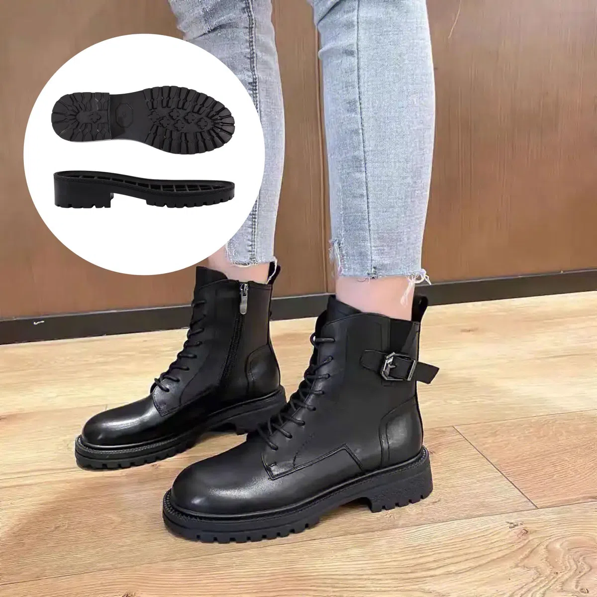 CHGCRAFT Suela de goma de repuesto para zapatos, 1 par, antideslizante, protector de reparación de zapatos para parte inferior, color negro, 42 EU