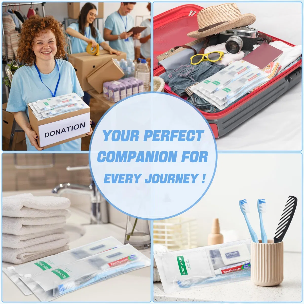 Paquete de 25 kits de aseo básicos, kit de higiene a granel, empaquetado individualmente, suministros de paquete de cuidado para personas sin hogar, kit de aseo de tamaño de viaje para hombres y
