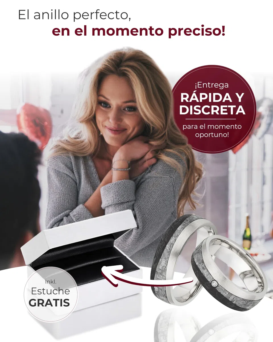 123traumringe Alianzas en plata 925 & carbono I Anillos de pareja con diamante & estuche I Alianzas grabables con tallas 50 a 70 mm I Anillos de 5 mm de ancho & 2 mm de grosor I P6