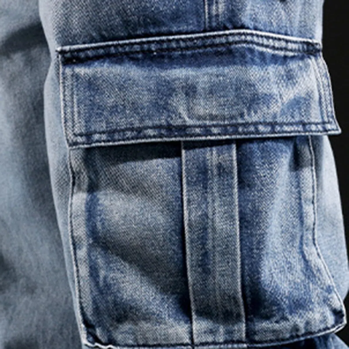 Pantalones vaqueros cargo para hombre, pantalones vaqueros con múltiples bolsillos, pantalones vaqueros resistentes a la abrasión, prácticos, pantalones cargo de tallas grandes, holgados, elásticos