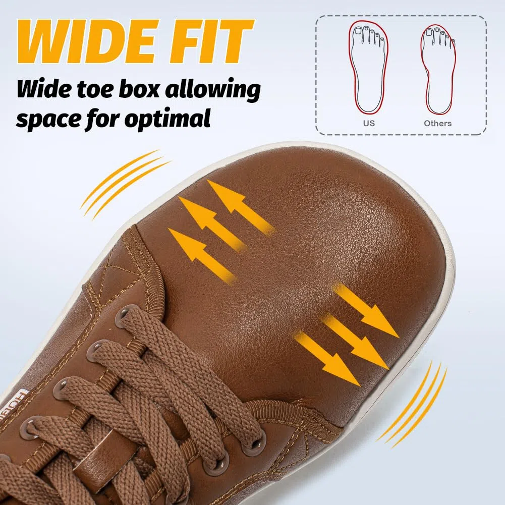 HOBIBEAR Zapatillas anchas minimalistas de moda para hombre y mujer, sin caída, ligeras y cómodas