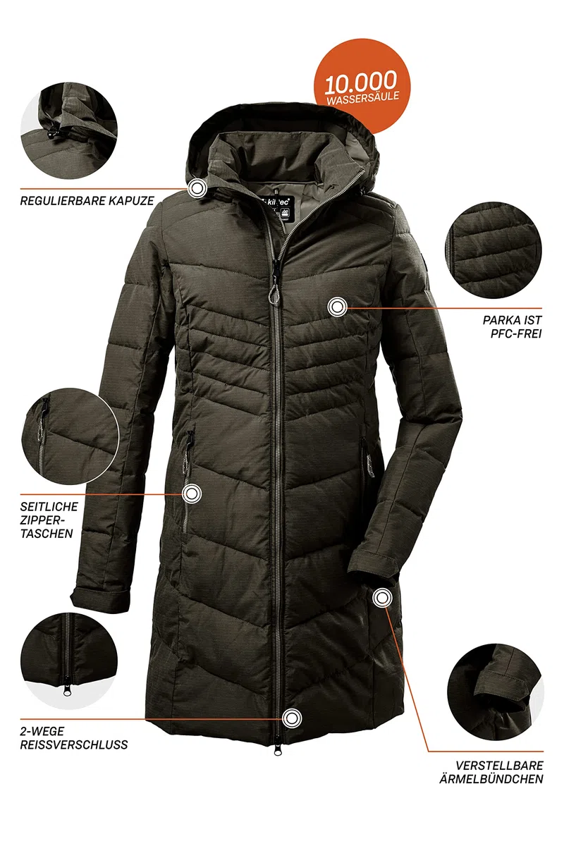 Killtec Kow 150 Wmn Qltd Prk Parka acolchada con capucha desmontable Mujer