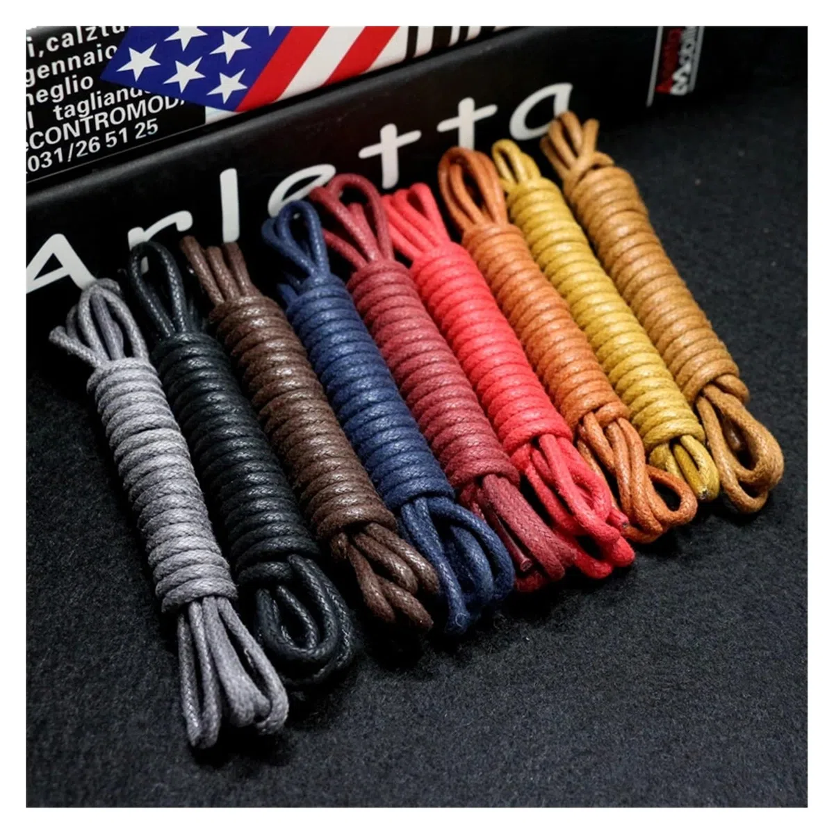 Cordones de zapatos planos, 1 par de cordones encerados de algodón, botas redondas, cordones for hombres, cordones redondos Oxford(Purple Red,120cm)