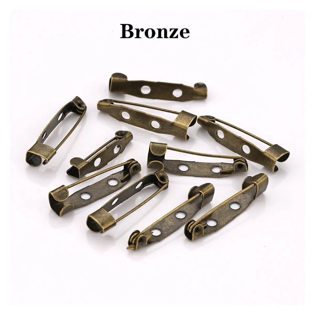 50 broches de Bronce for Hacer Joyas. | Base de pasadores de clip en blanco con superficie lisa for accesorios de manualidades DIY