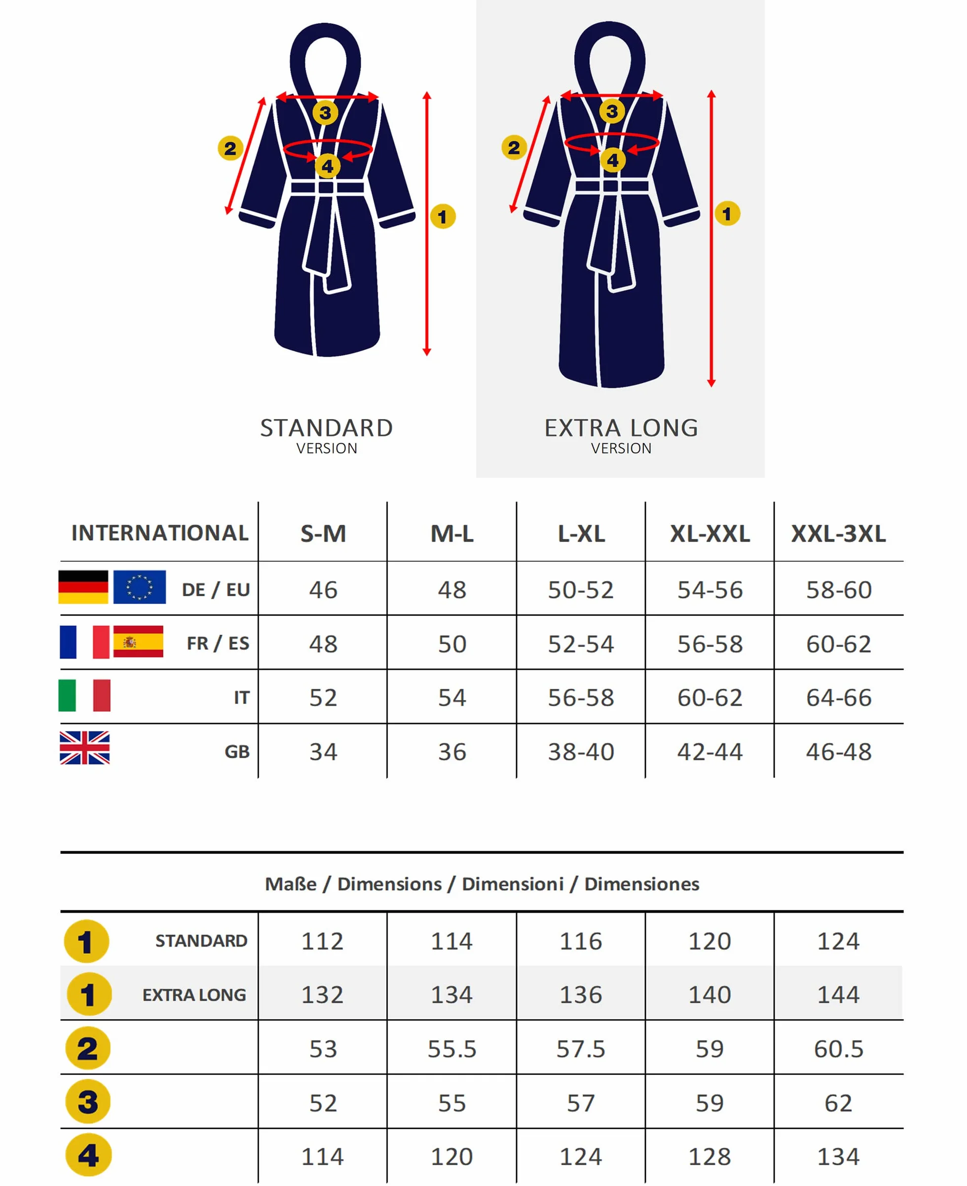 Albornoz con capucha para hombre, longitud larga, 100% tela de rizo de algodón, Azul Real, XXL-3XL