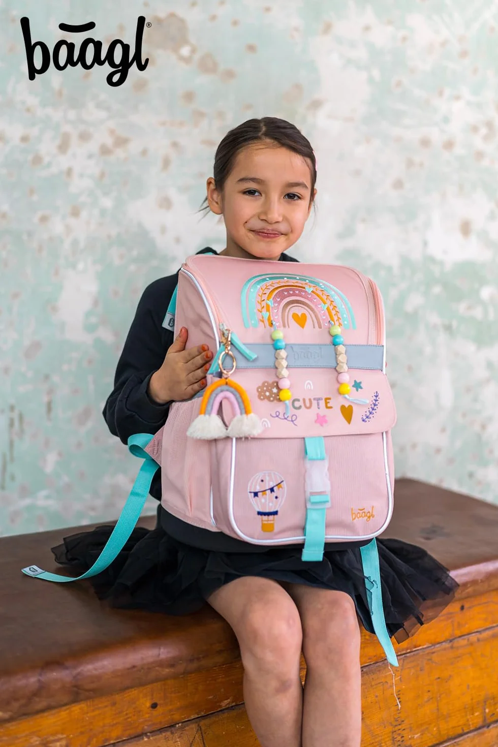 Baagl Mochila escolar para niños y niñas, 3 piezas, mochila escolar Zippy para 1ª clase, mochila escolar primaria con correa para el pecho, mochila escolar ergonómica
