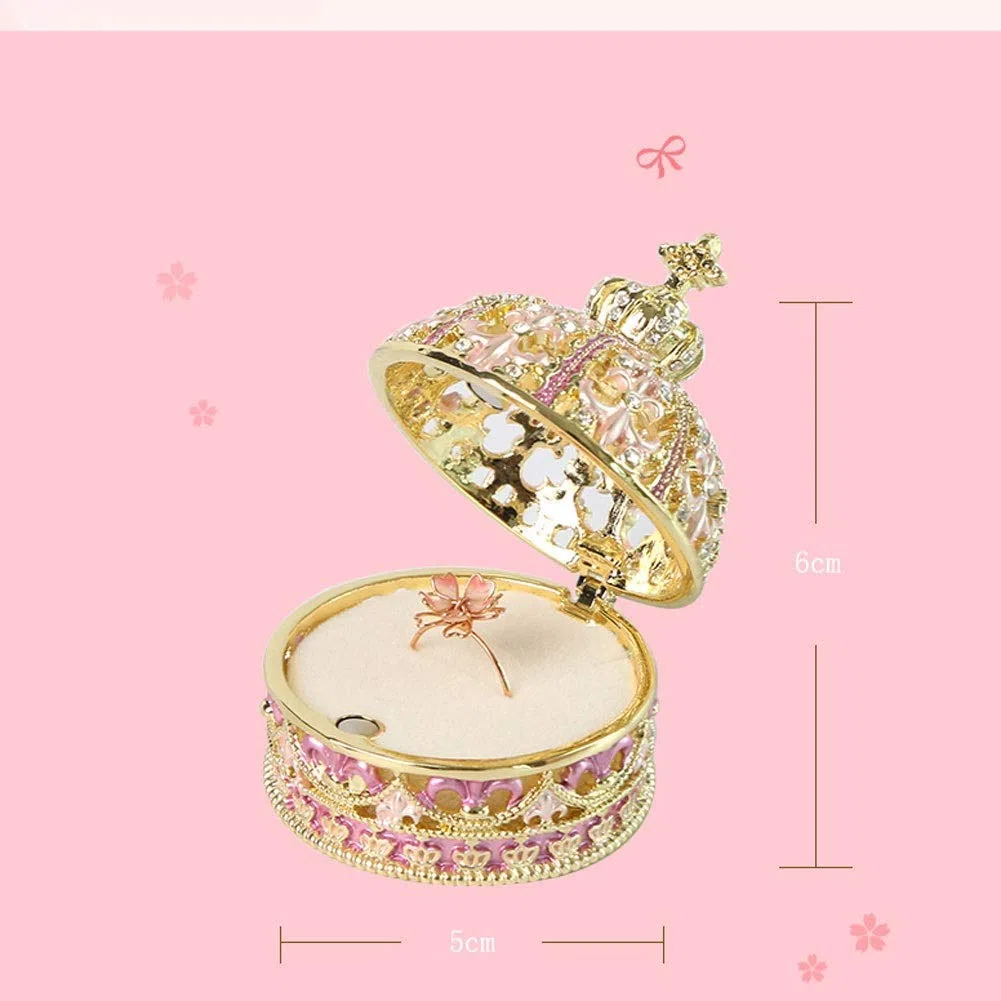 Caja de Almacenamiento de Joyas, Regalo para Mujeres, Caja de joyería de Corona para niñas, Estuche de Almacenamiento de exhibición de Anillos Manual, Organizador de Joyas para ani