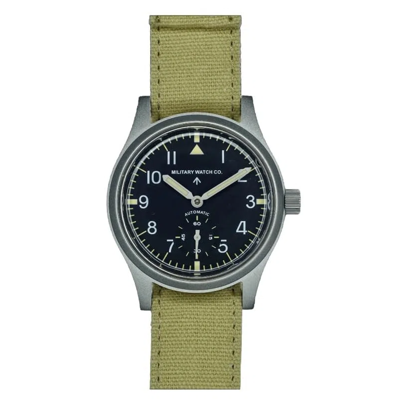 MWC 1940s/50s Dirty Dozen Automático Acero Negro Tela Militar Reloj Hombre