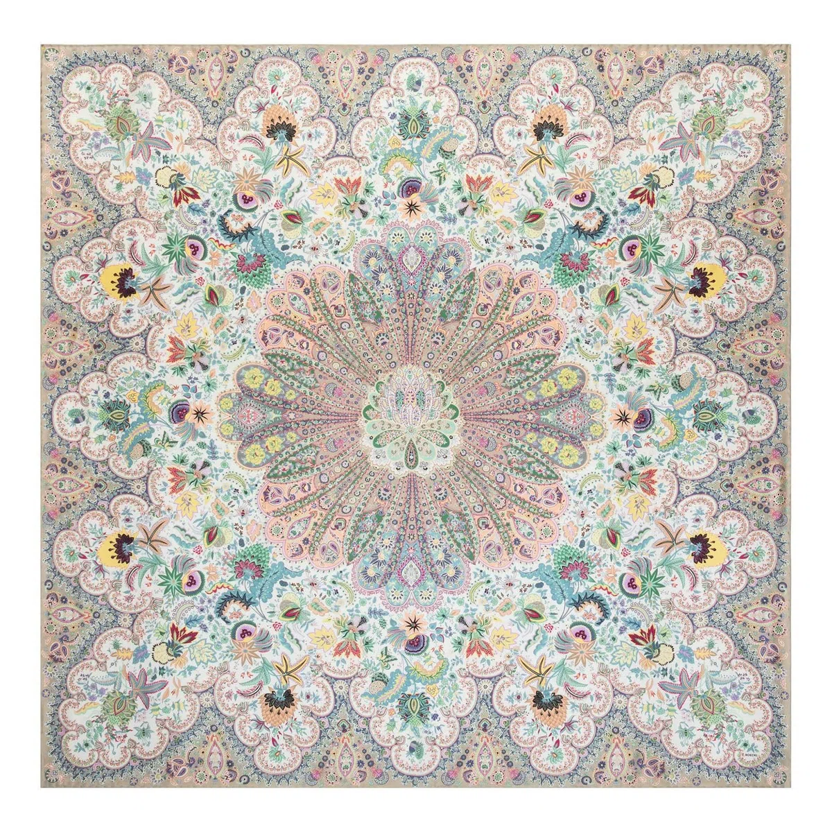 Roeckl bufanda Fior di Seta 140x140 Multi Pastel colorido