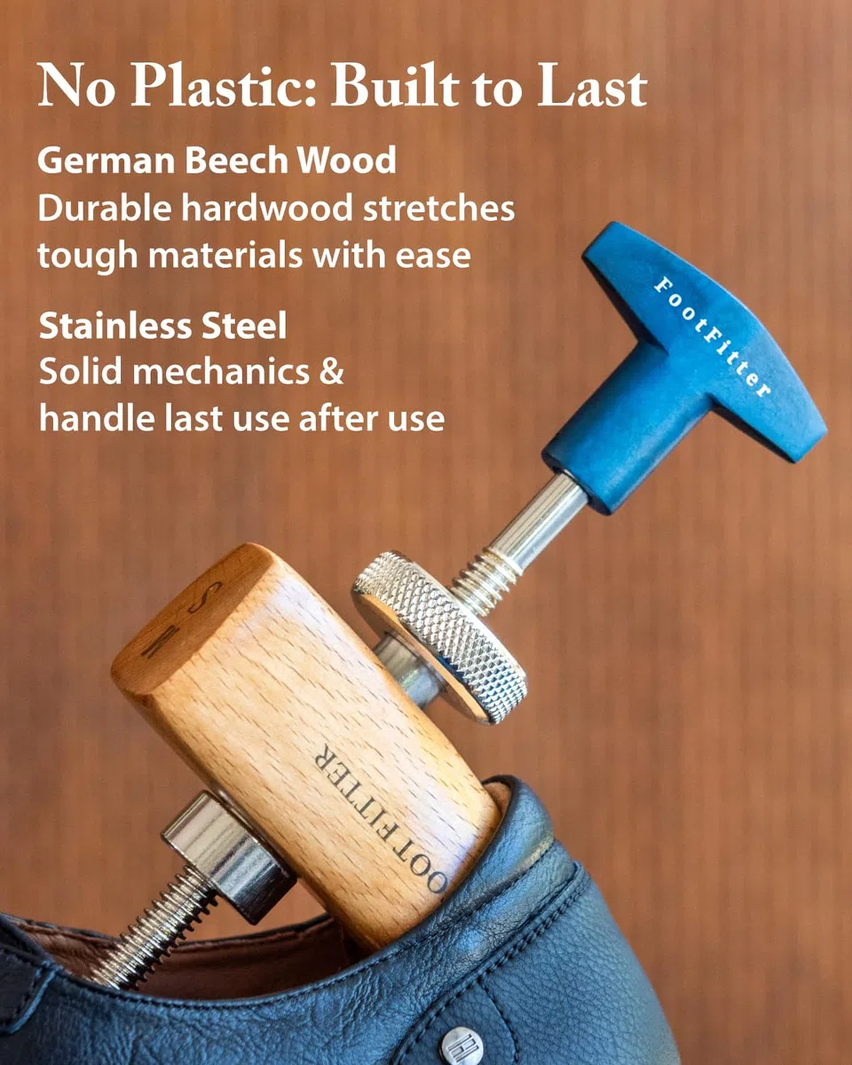 FootFitter Premium Professional 2-Way Shoe Stretches, Length & Width, Strong & Heavy Duty Construction