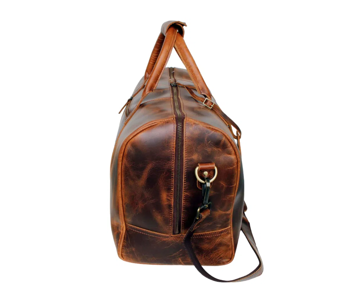 Jaald 50 cm de Piel de búfalo auténtico de Piel de búfalo, para Fin de Semana, Equipaje, Bolsa de Viaje, Bolsa de Deporte, Bolsa de Viaje de Fin de Semana, Equipaje de Mano, Bolsa de Gimnasio,