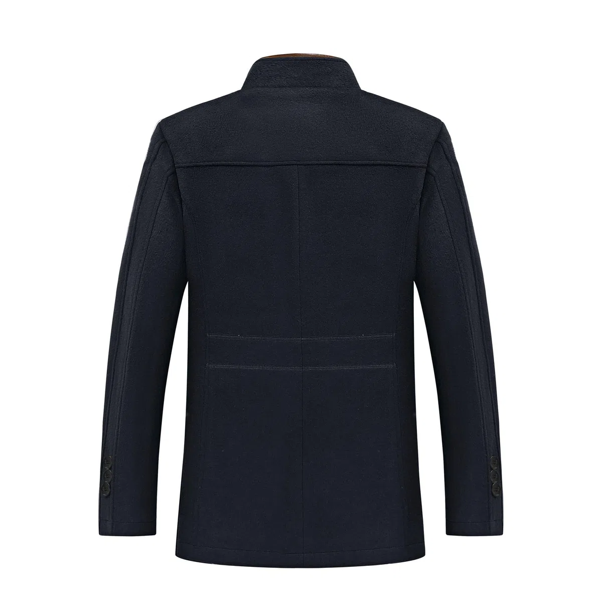 Allthemen Abrigo de lana para hombre corte entallado cuello alto chaqueta de invierno longitud media para negocios y ocio