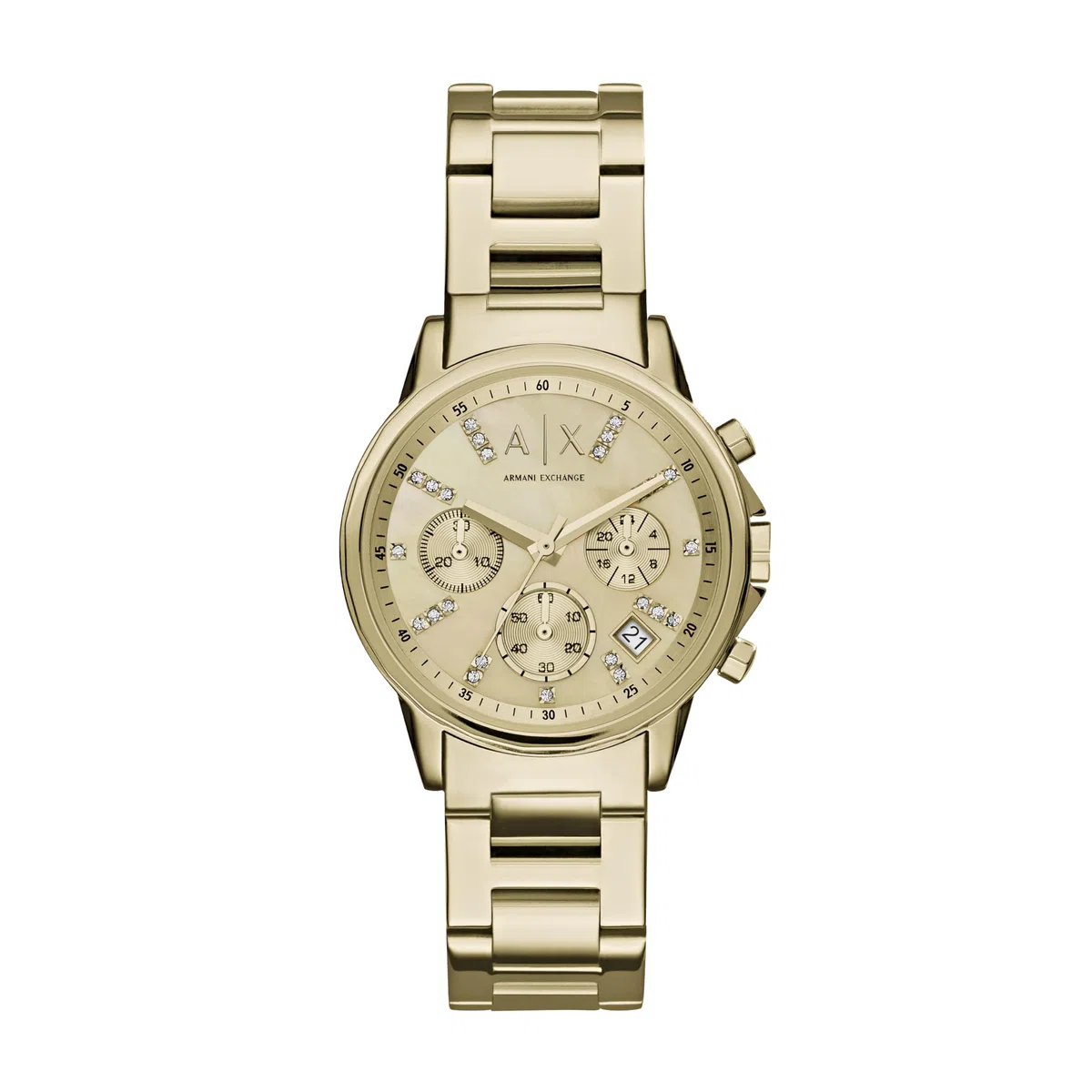 Armani Exchange Orologio da Donna, Movimento cronografo al quarzo e cassa da 36 mm con cinturino in Acciaio inossidabile