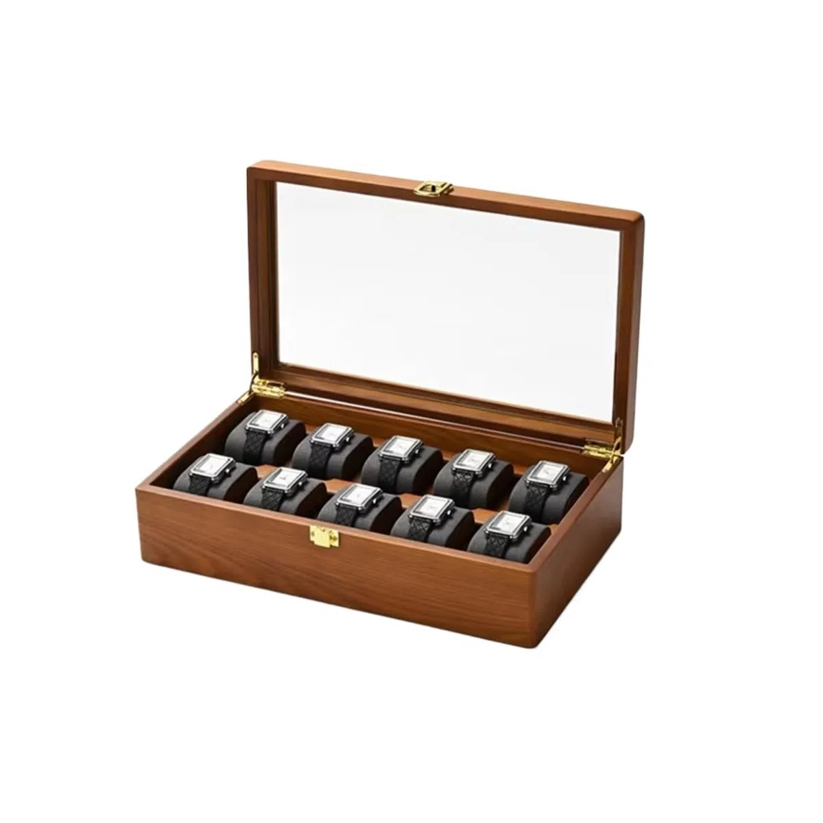 Caja para Relojes de Madera Maciz Caja Organizadora De Joyas Madera 6/10 Rejillas