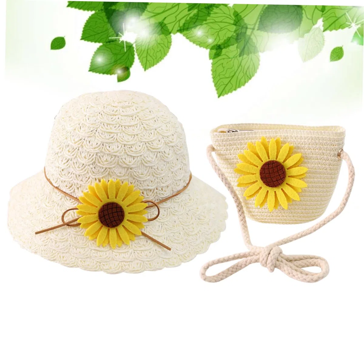 Healvian 2 Piezas Sombrero De Sol para Sombrero De Sol De Bebé Juventud Marrón Gorra De Bolsa De Playa Protección Playa Borde Verano