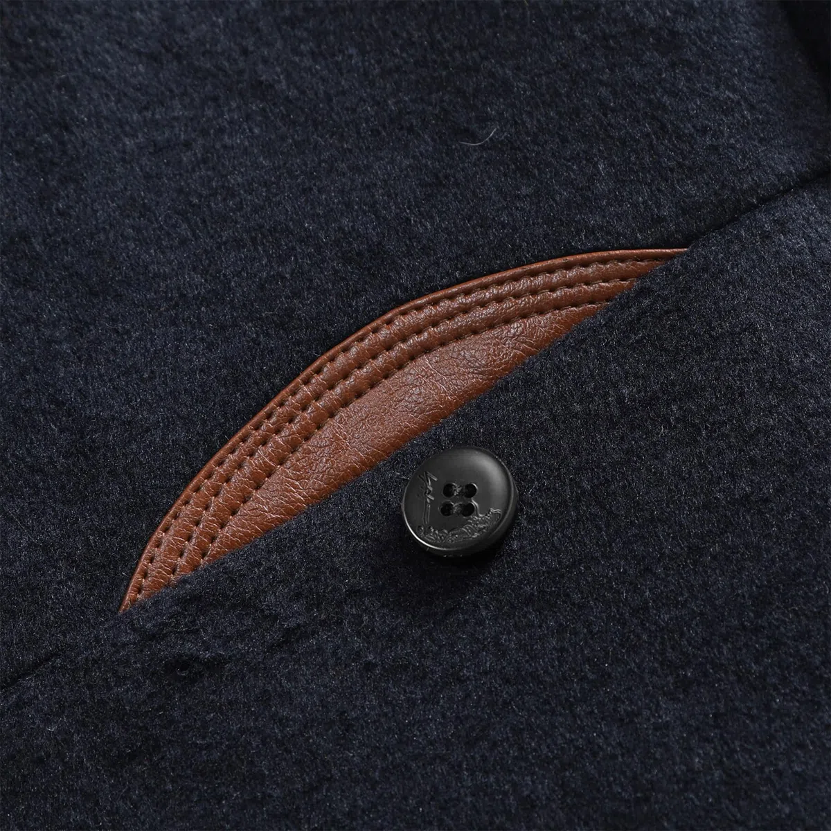 Allthemen Abrigo de lana para hombre corte entallado cuello alto chaqueta de invierno longitud media para negocios y ocio