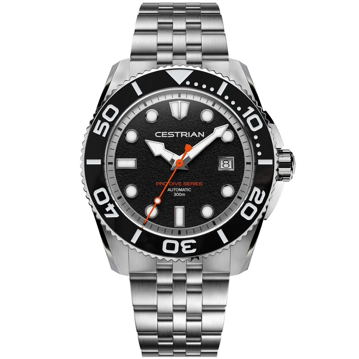 Cestrian Pro Dive - Reloj automático para Hombre de 42 mm, Caja y Pulsera de Acero Inoxidable 316L, Resistente al Agua hasta 300 m
